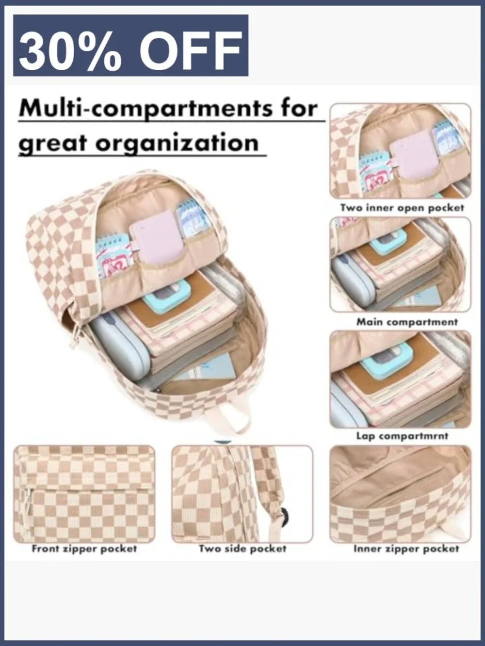 School Backpack Set Girls Laptop Bookbag Daypack 15
